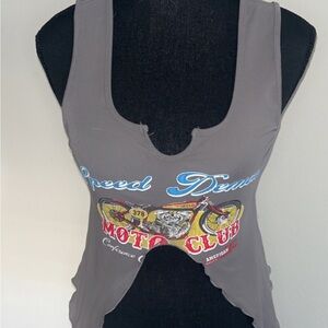 Gray Moto Club Tank Top